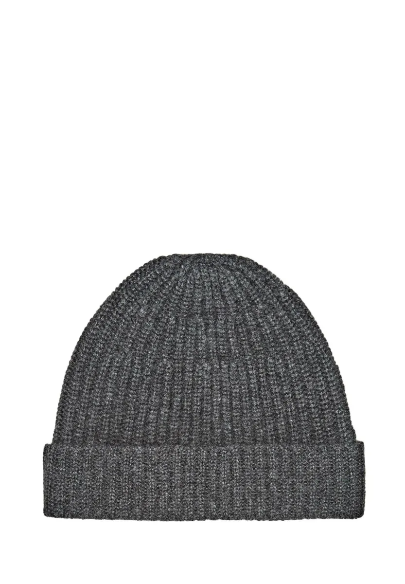 RIBBED CASHMERE - Mütze - dark grey