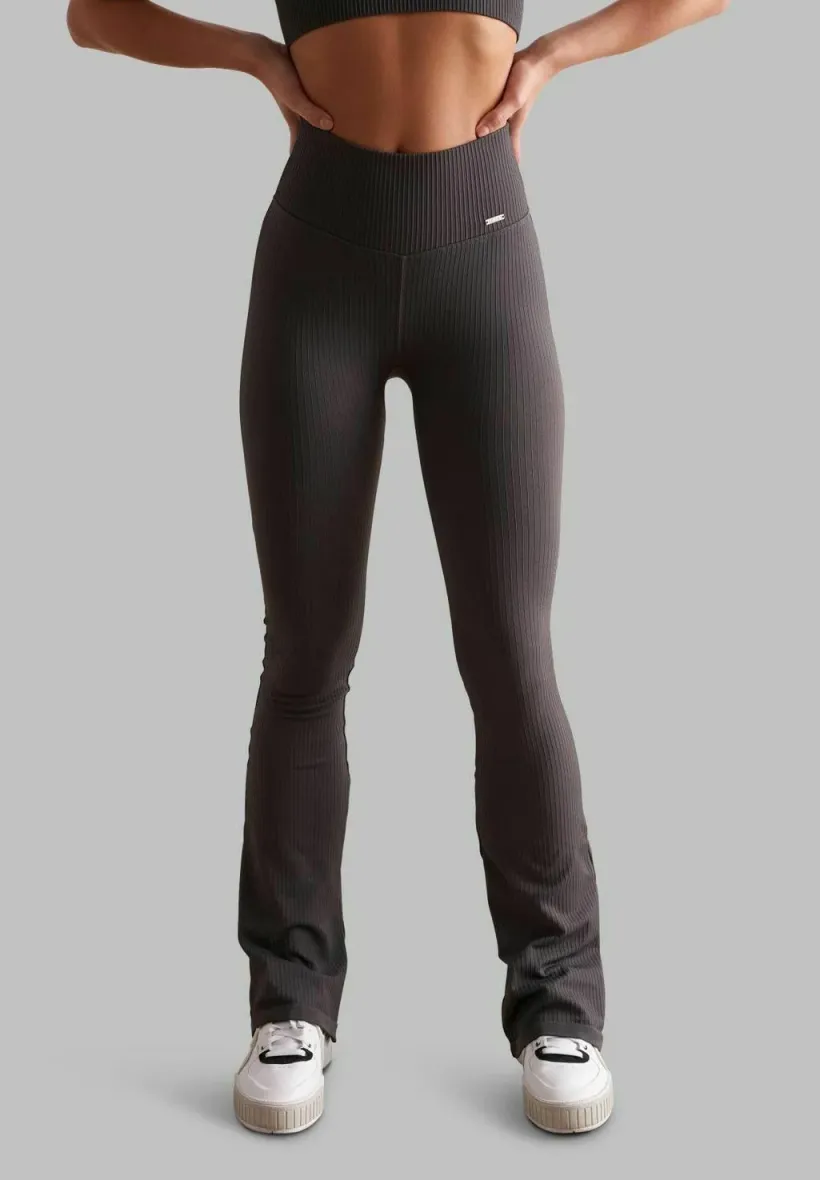 RIBBED SEAMLESS FLARE - Tights - Shadow grey
