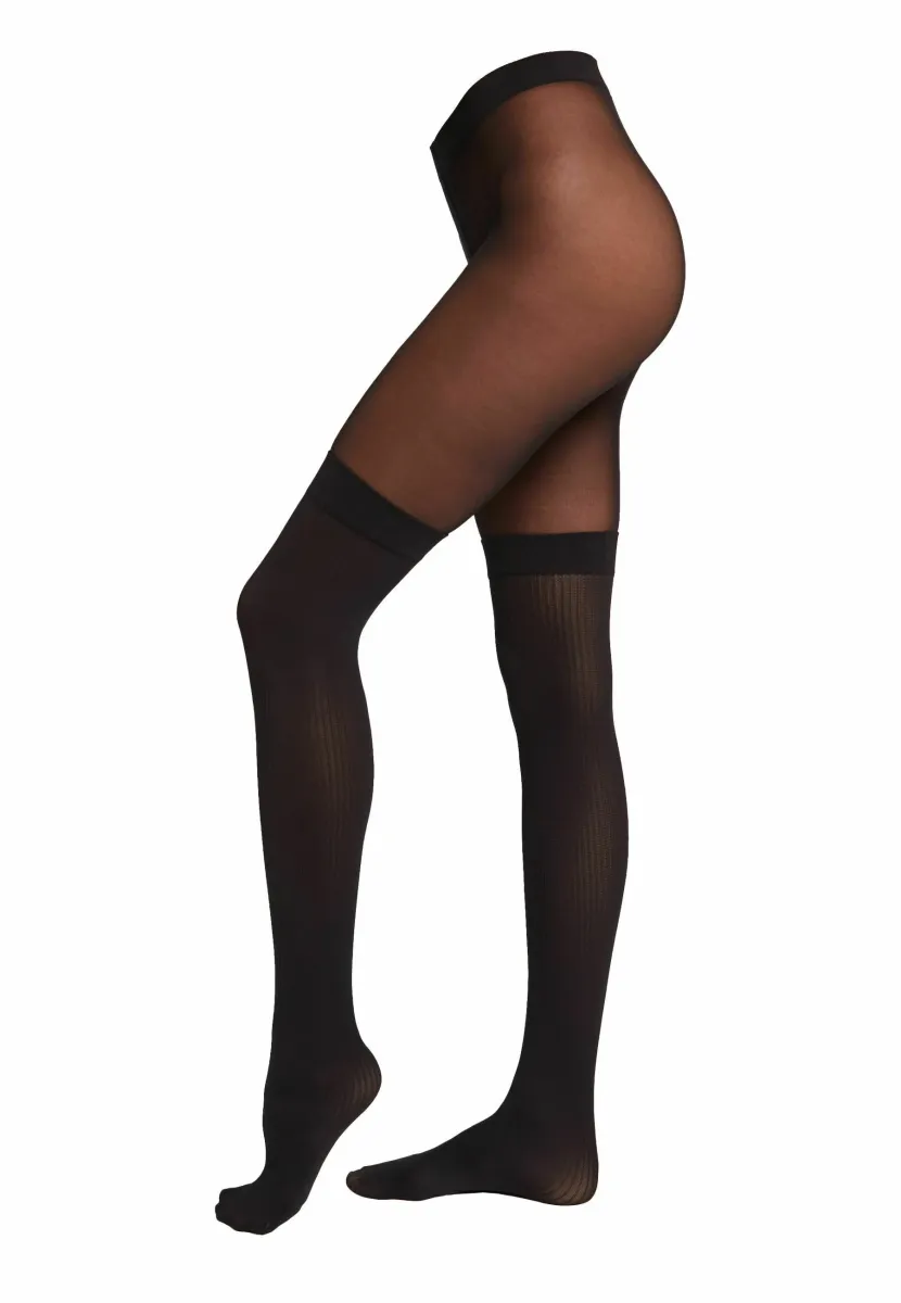 RIBBED - Strumpfhose - schwarz black longuette rib