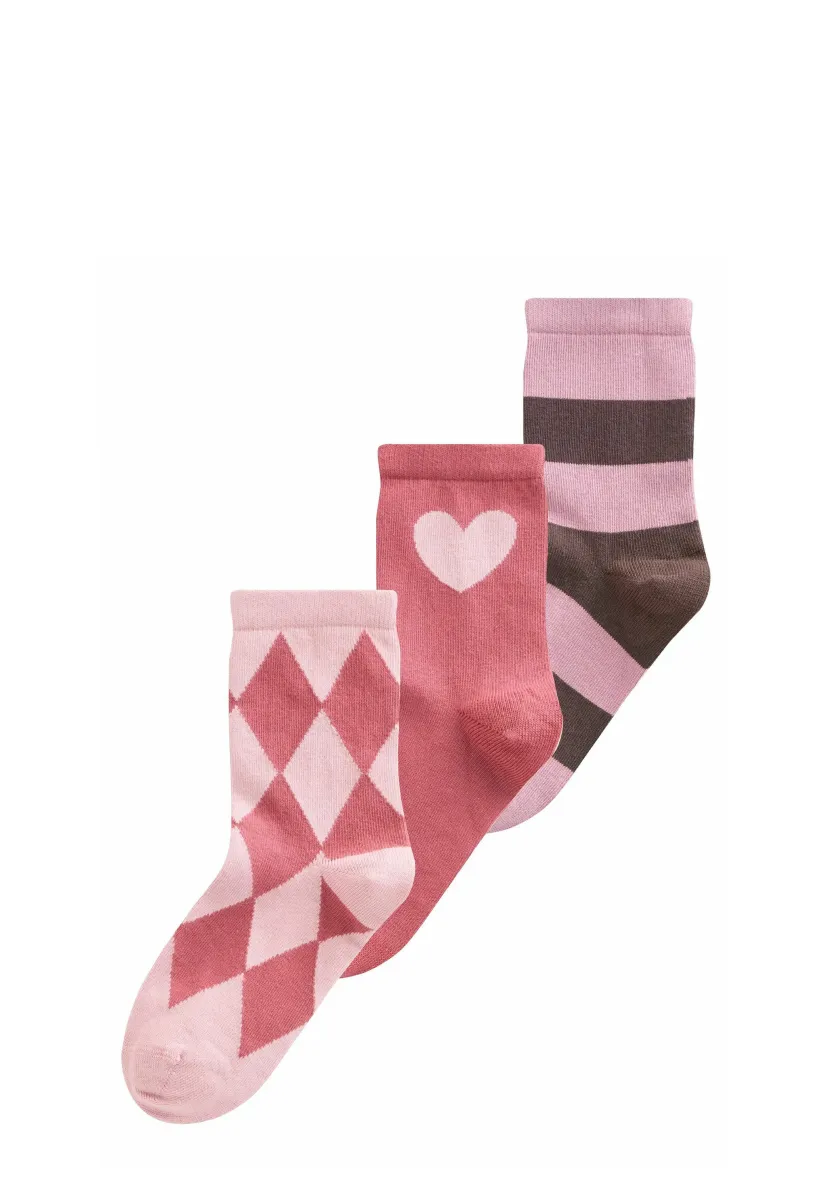 RICH ANKLE 3 PACK - Socken - pink and red