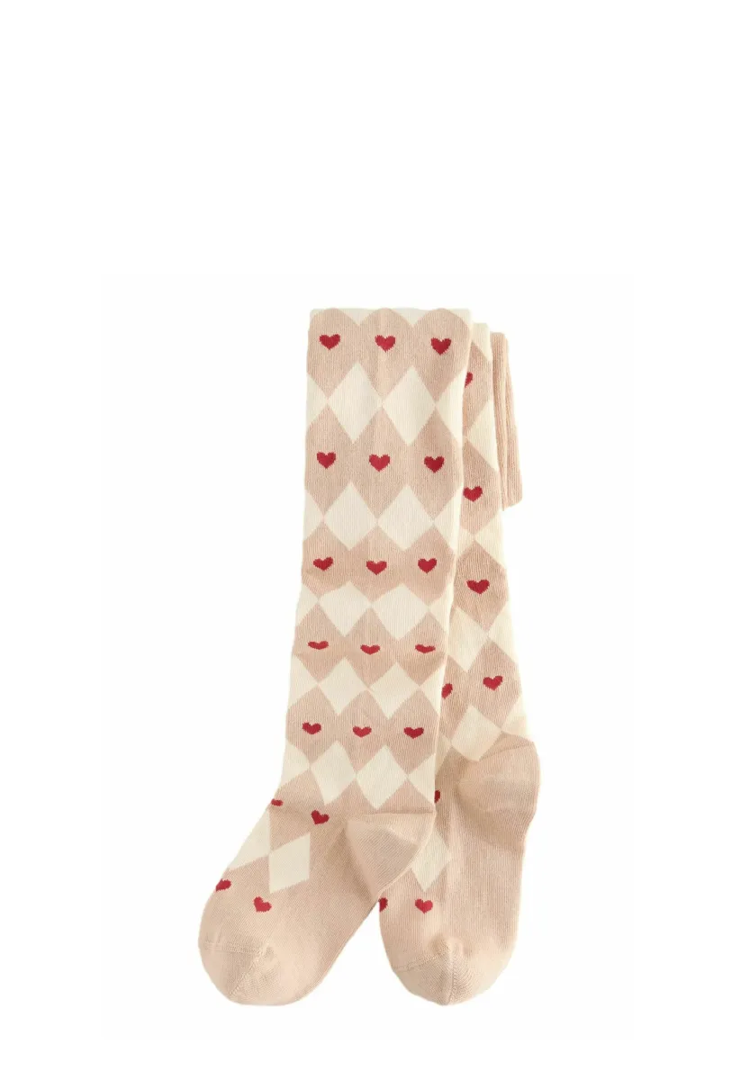 RICH ARGYLE HEART - Strumpfhose - cream red