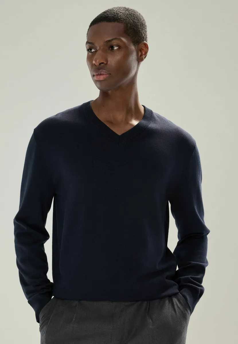 RICH LONG SLEEVE  - Strickpullover - navy blue