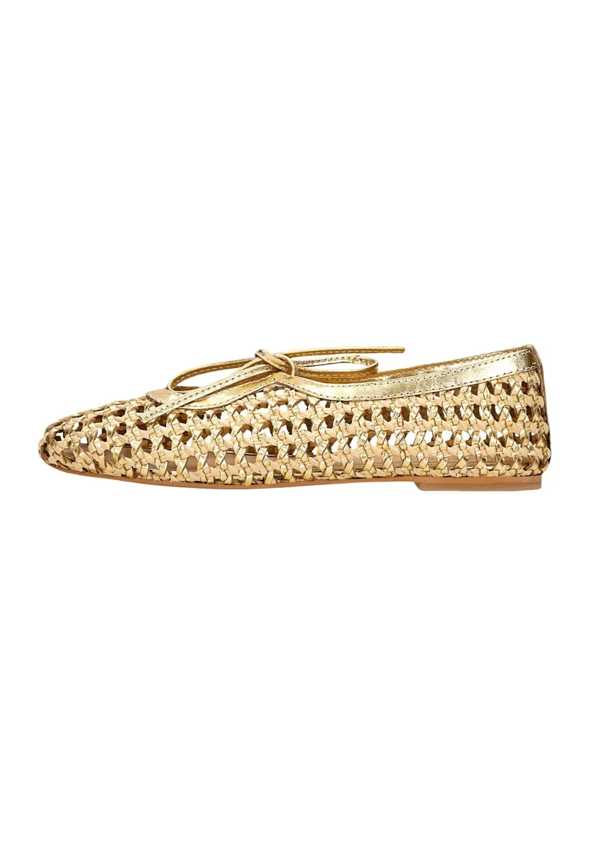 Riemchenballerina - gold-coloured