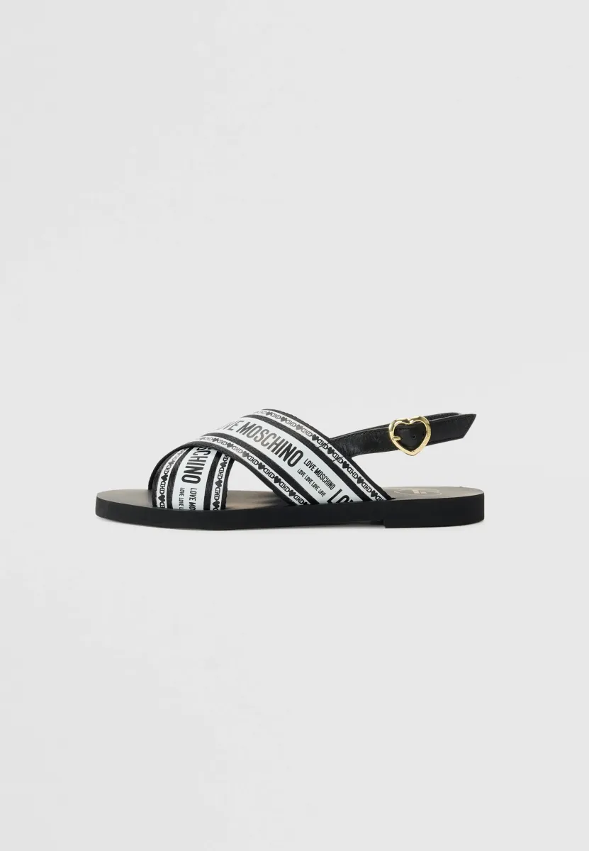Riemensandalette - black/white