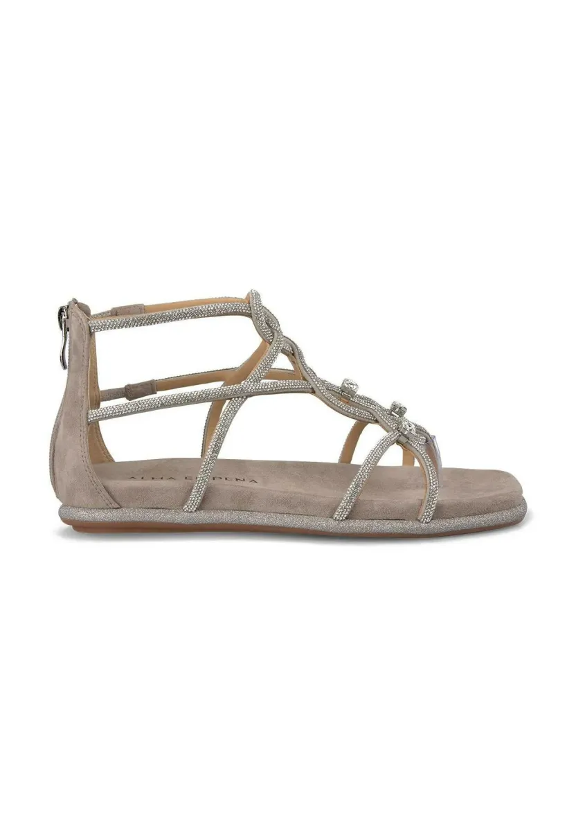 Riemensandalette - marrón topo