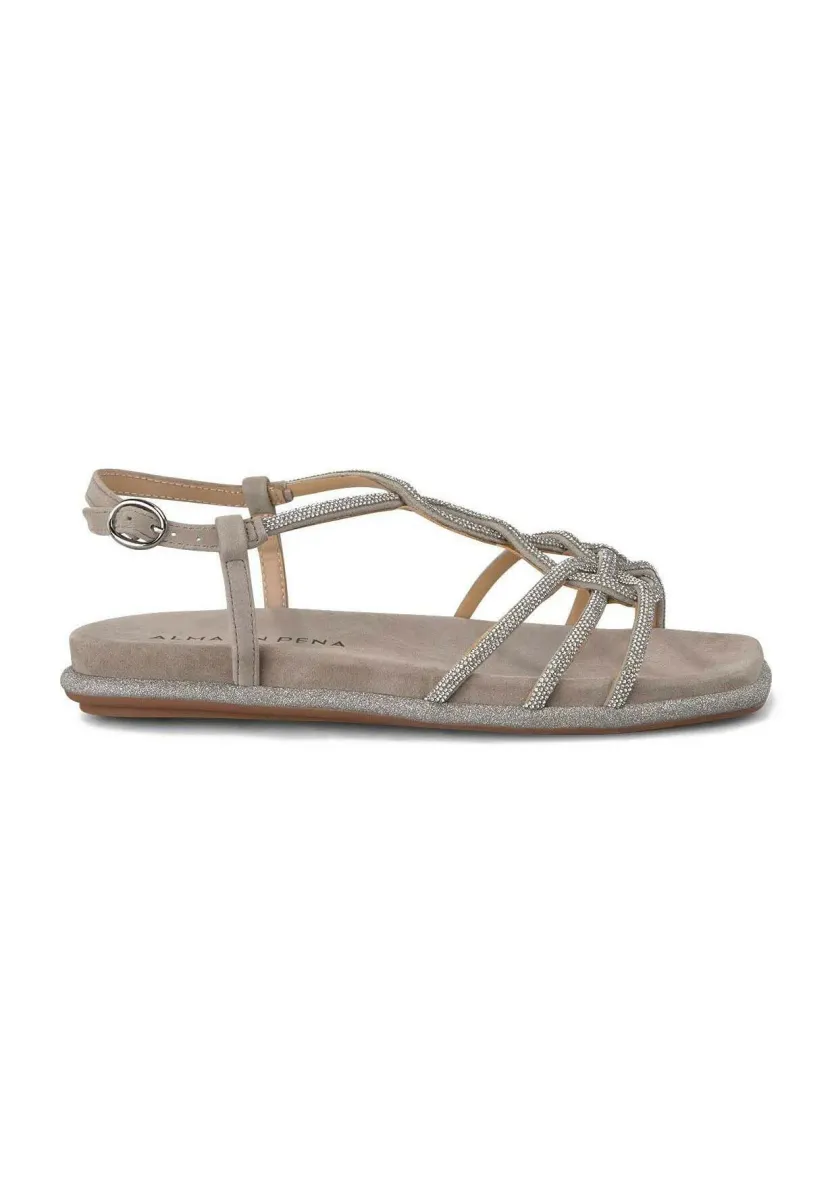 Riemensandalette - marrón topo