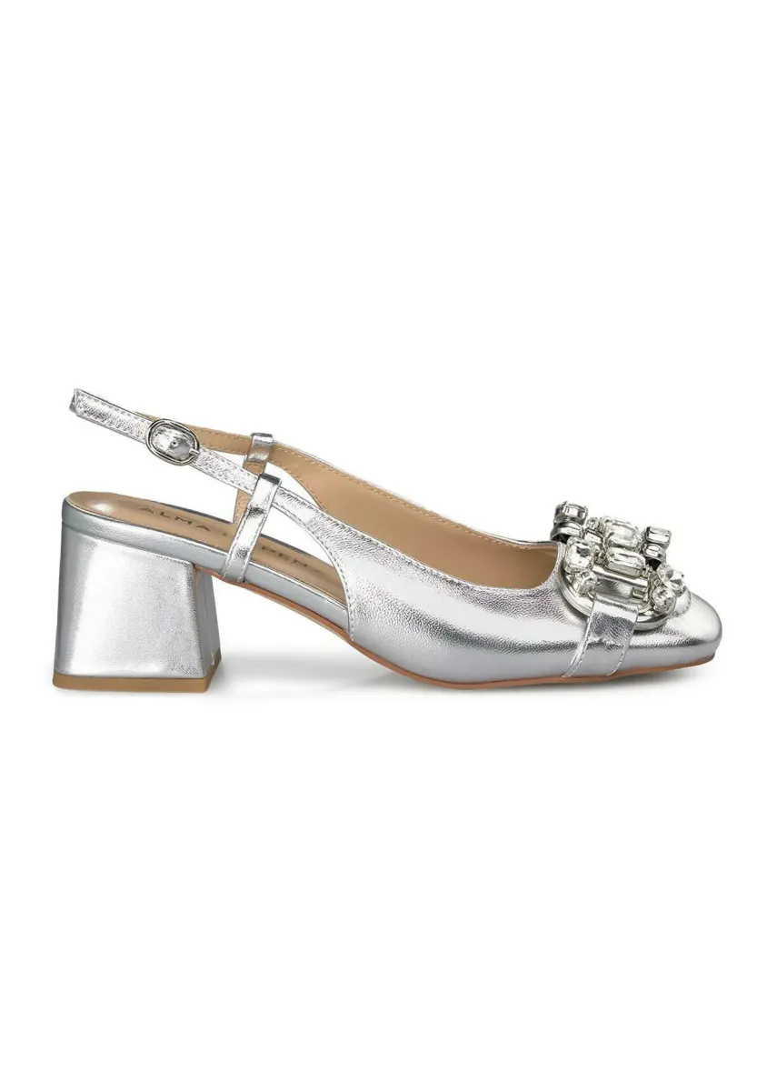 Riemensandalette - plateado