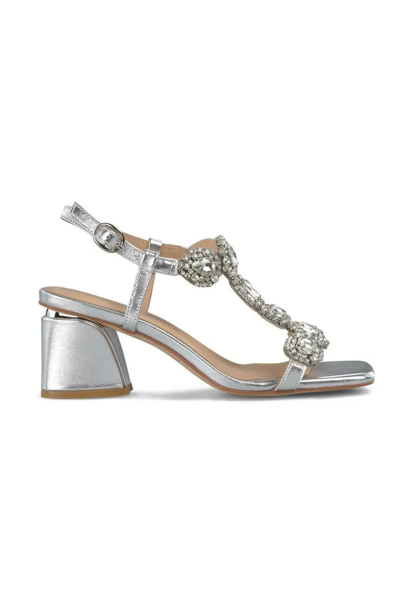 Riemensandalette - plateado
