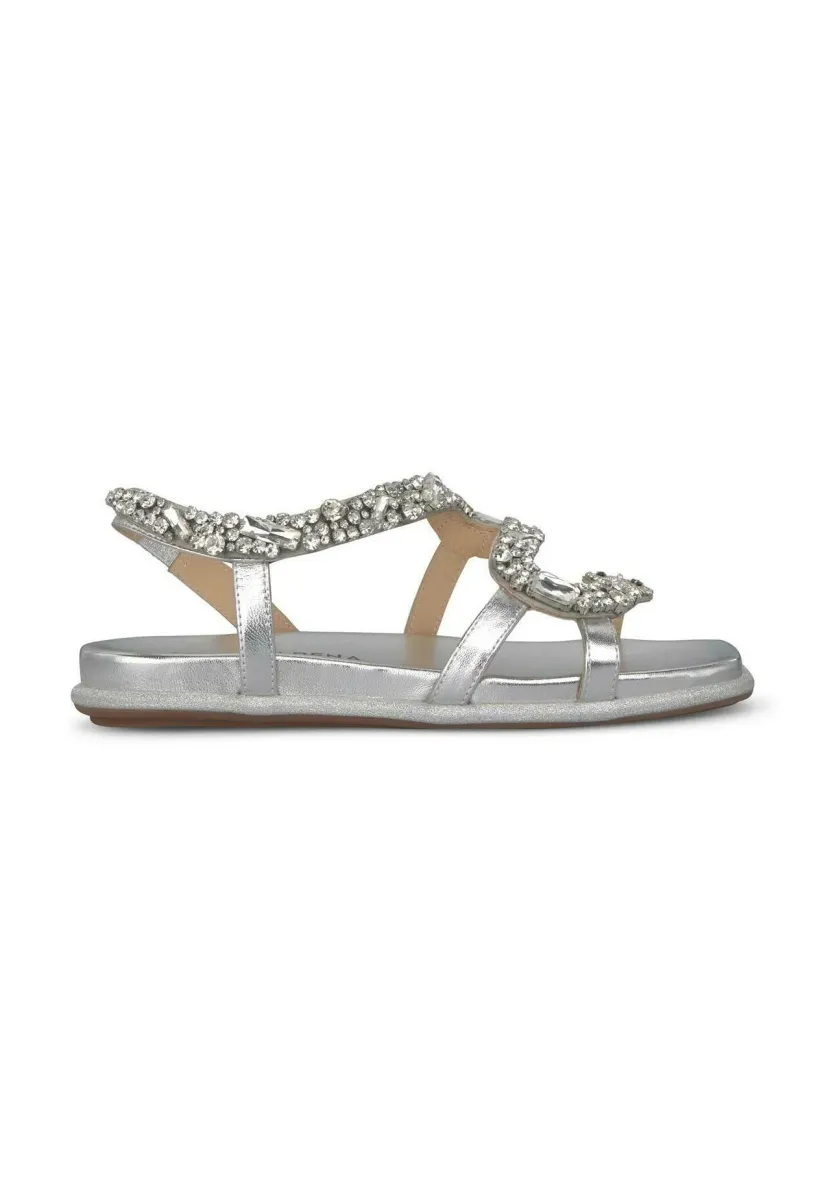 Riemensandalette - plateado