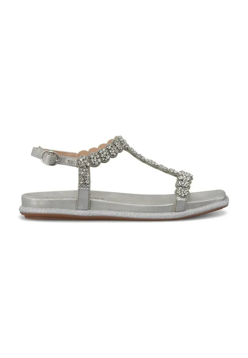 Riemensandalette - plateado