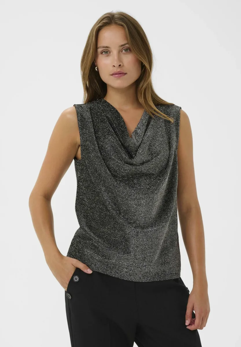 RIKKA - Top - silver metallic glitter