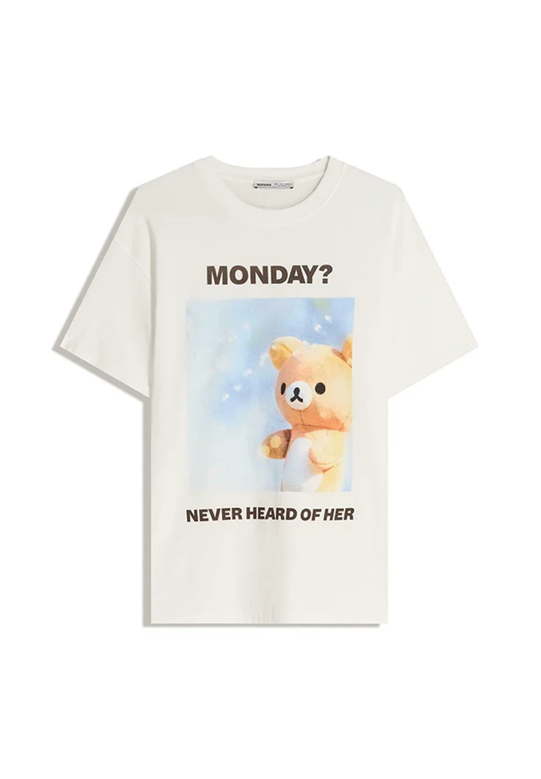 RILAKKUMA PRINT SHORT SLEEVE  - T-Shirt print - white