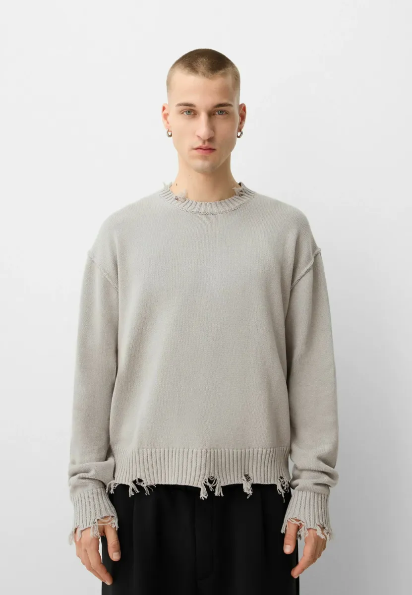 RIPPED - Strickpullover - grey