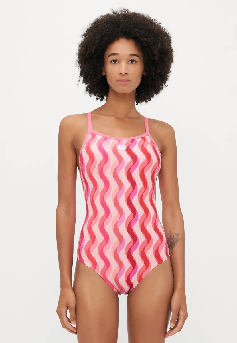 RIPPLE PRINT SWIMSUIT LIGHTDROP - Badeanzug - multi pink/shocking pink