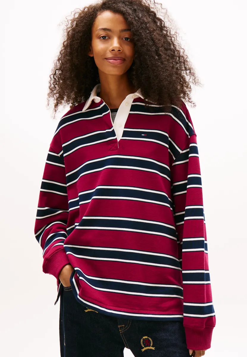 RLX S-FLAG STRIPE RUGBY EXT - Langarmshirt - lavish cerise / multi stripe