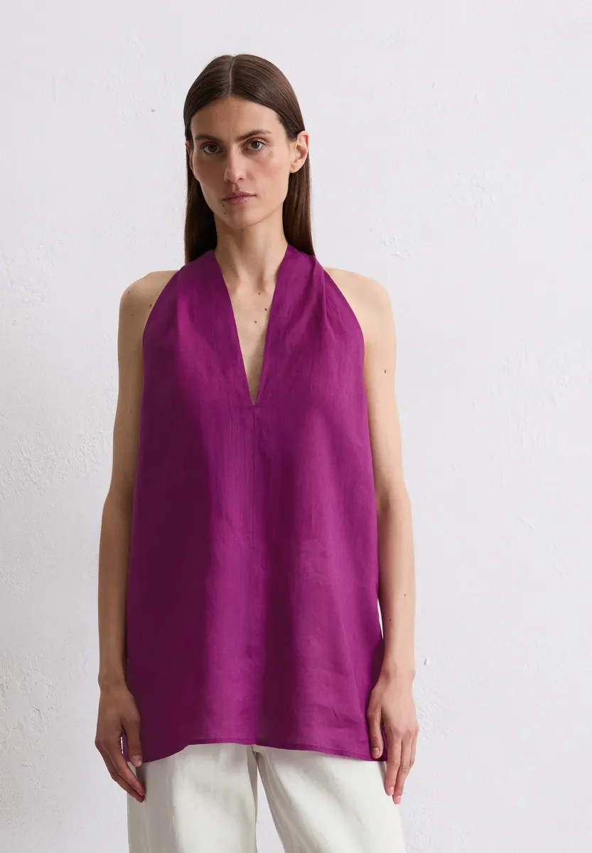 ÄRMELLOSES  MIT DRAPIERTEM RÜCKEN-EFFEKT - Bluse - fresh berry