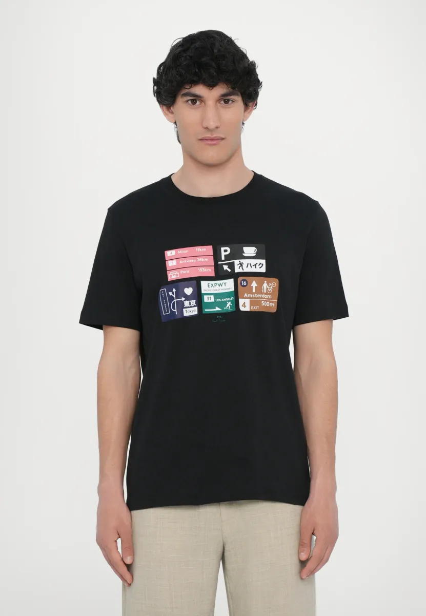 ROAD SIGNS - T-Shirt print -  black