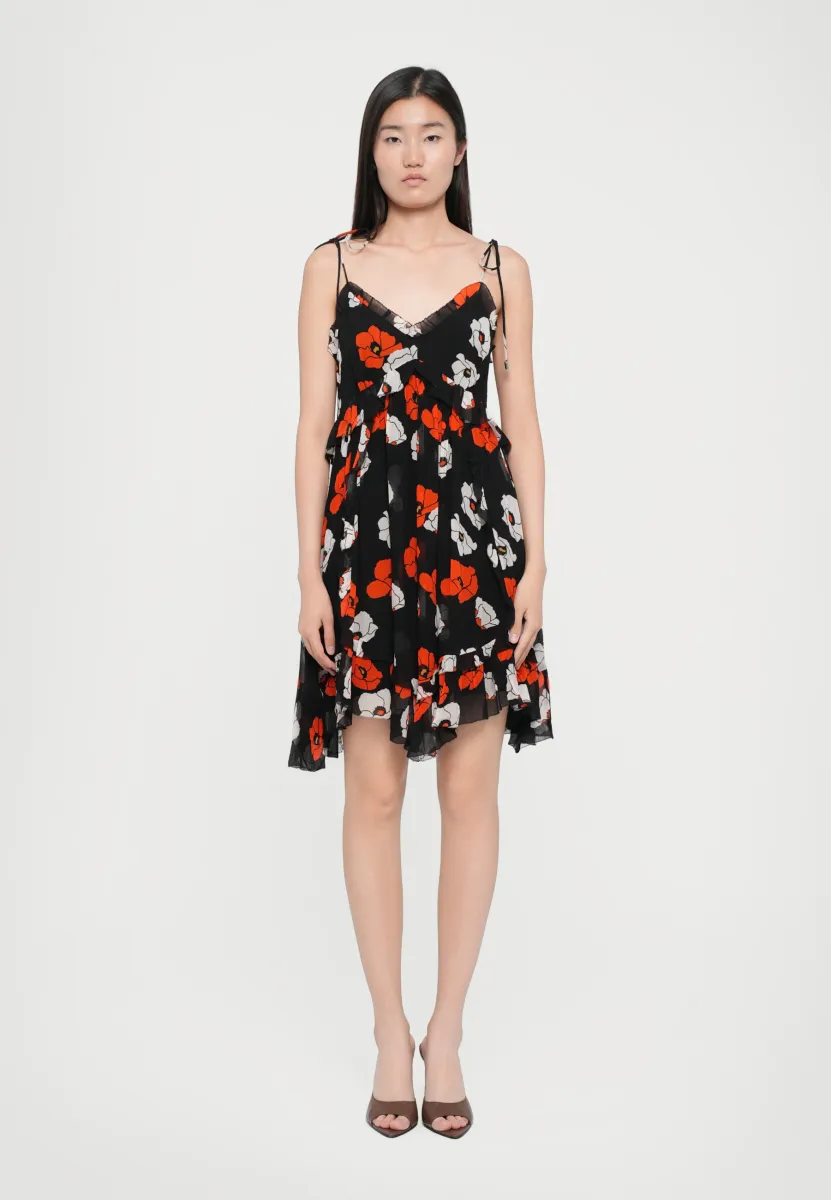 ROBE - Freizeitkleid - black/red/off white