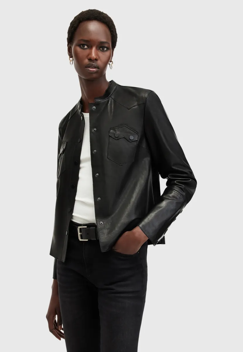 ROCK - Lederjacke - black