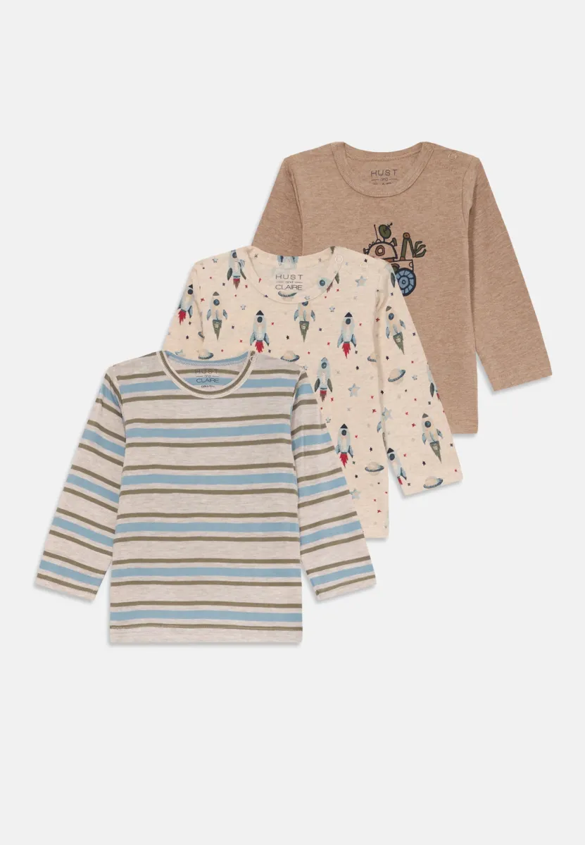 ROCKET 3 PACK - Langarmshirt - beige/light blue/off white