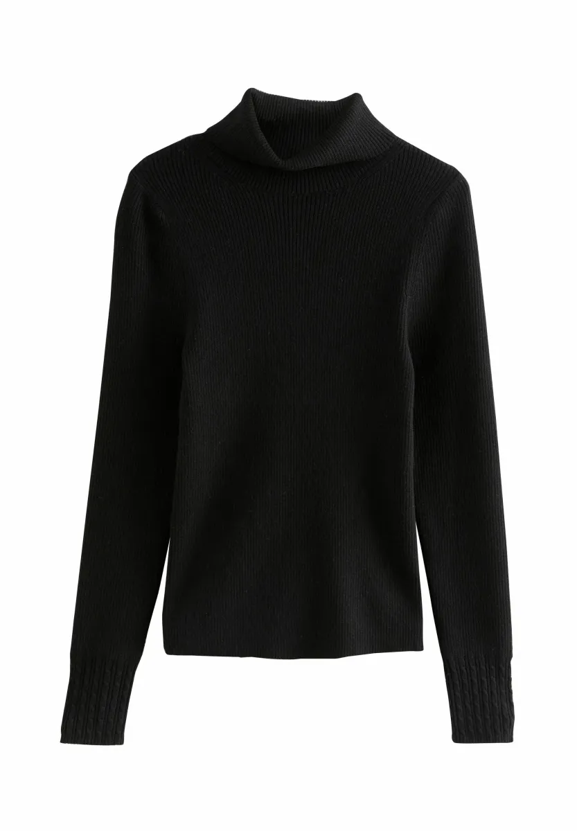 ROLL NECK  - Strickpullover - black