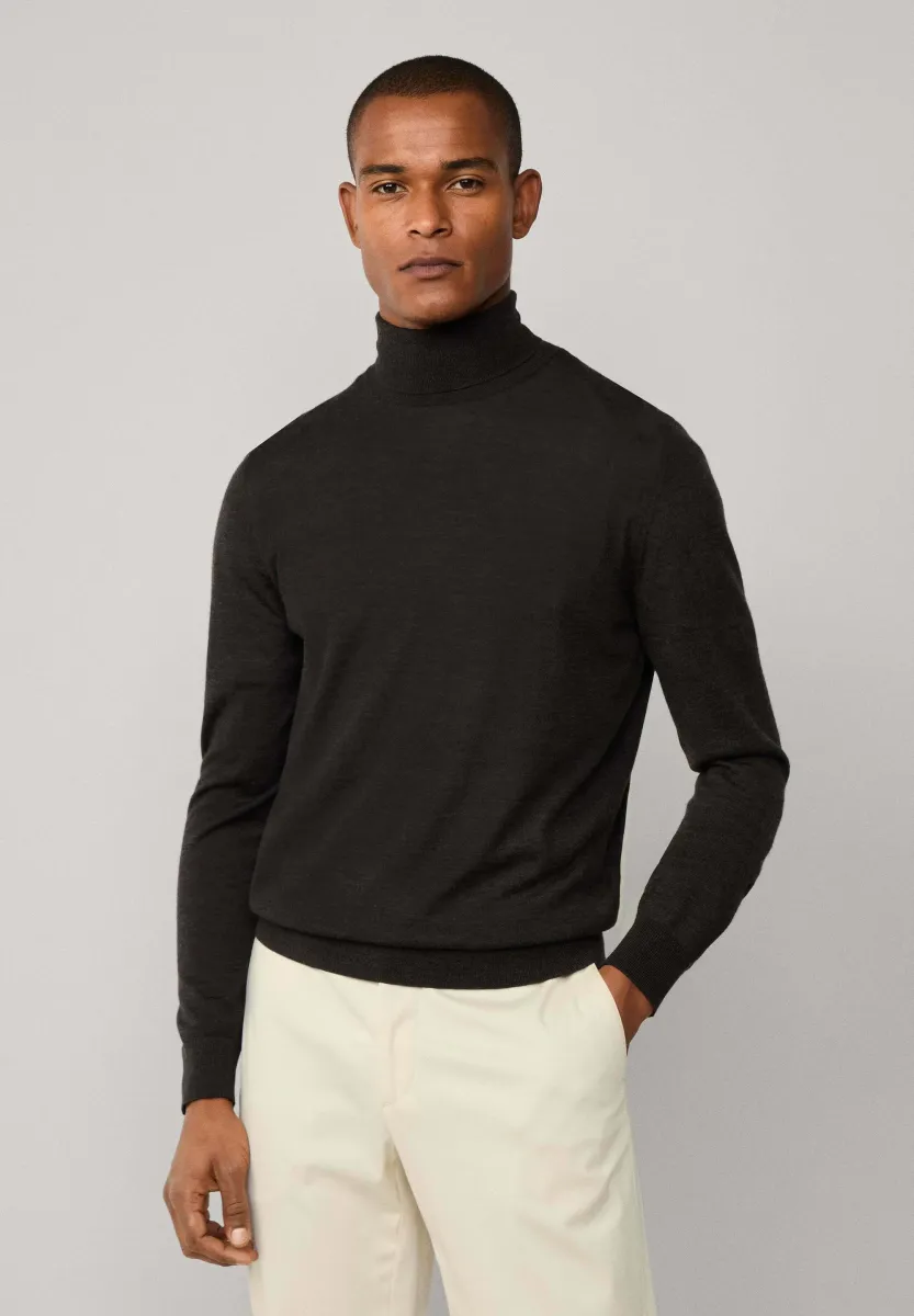 ROLL NECK - Strickpullover - dark brown