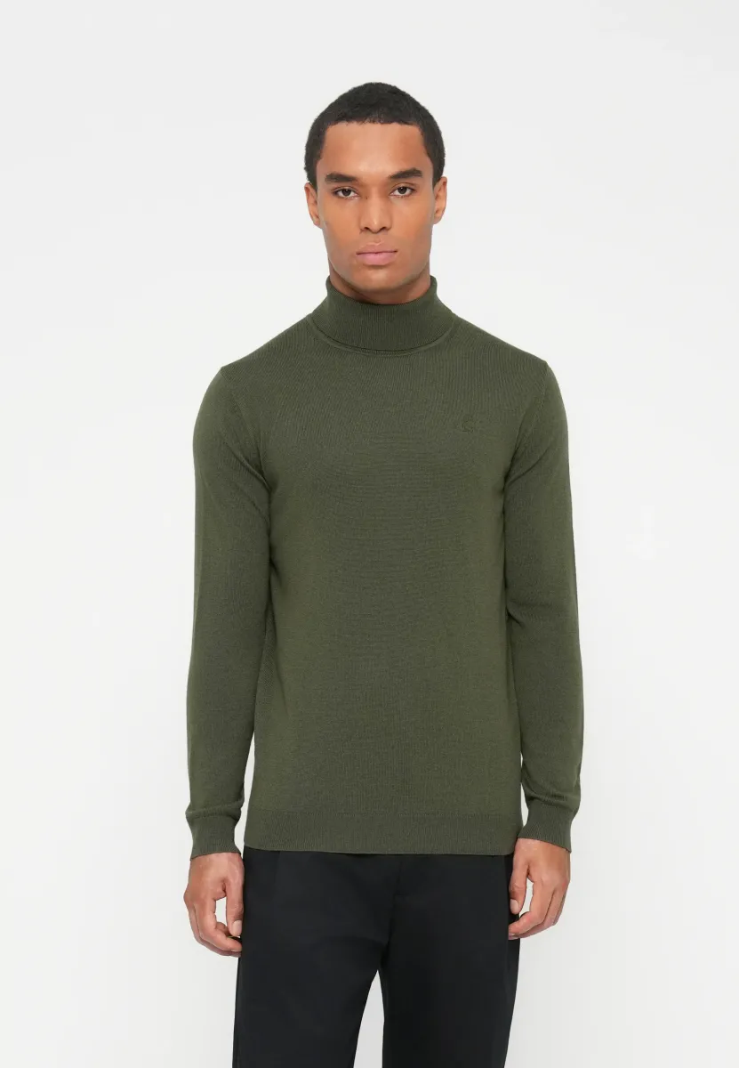 ROLL NECK - Strickpullover - dark green