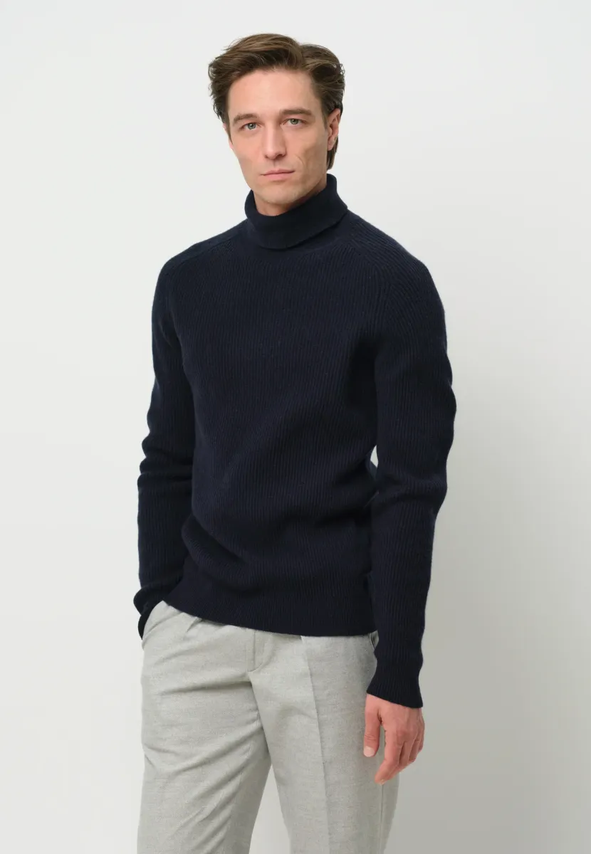 ROLL NECK - Strickpullover - navy