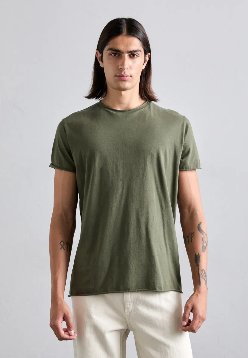 ROLL NECK TEE - T-Shirt basic - dark olive