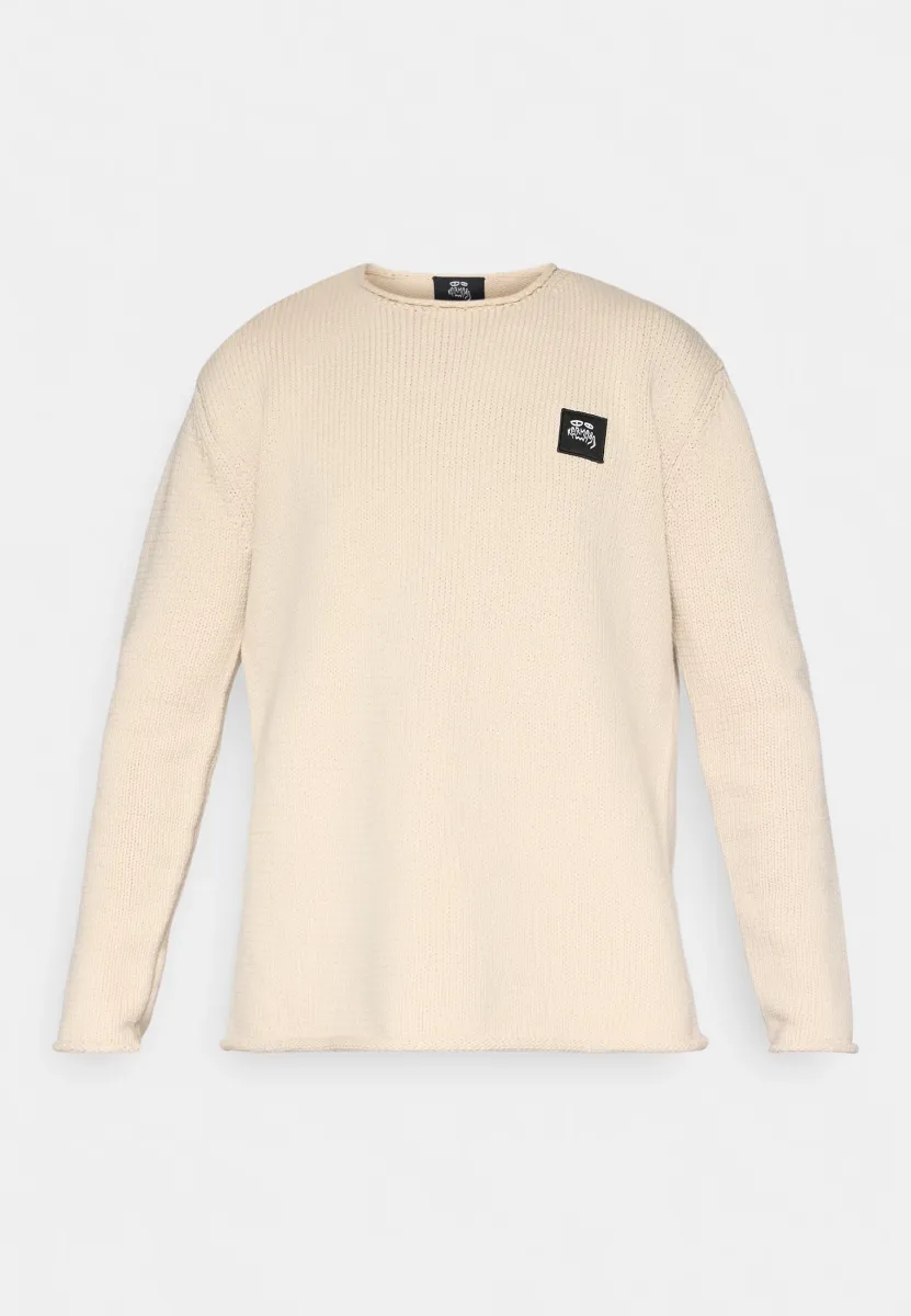 ROLLED COLLAR SWEATER - Strickpullover - cream