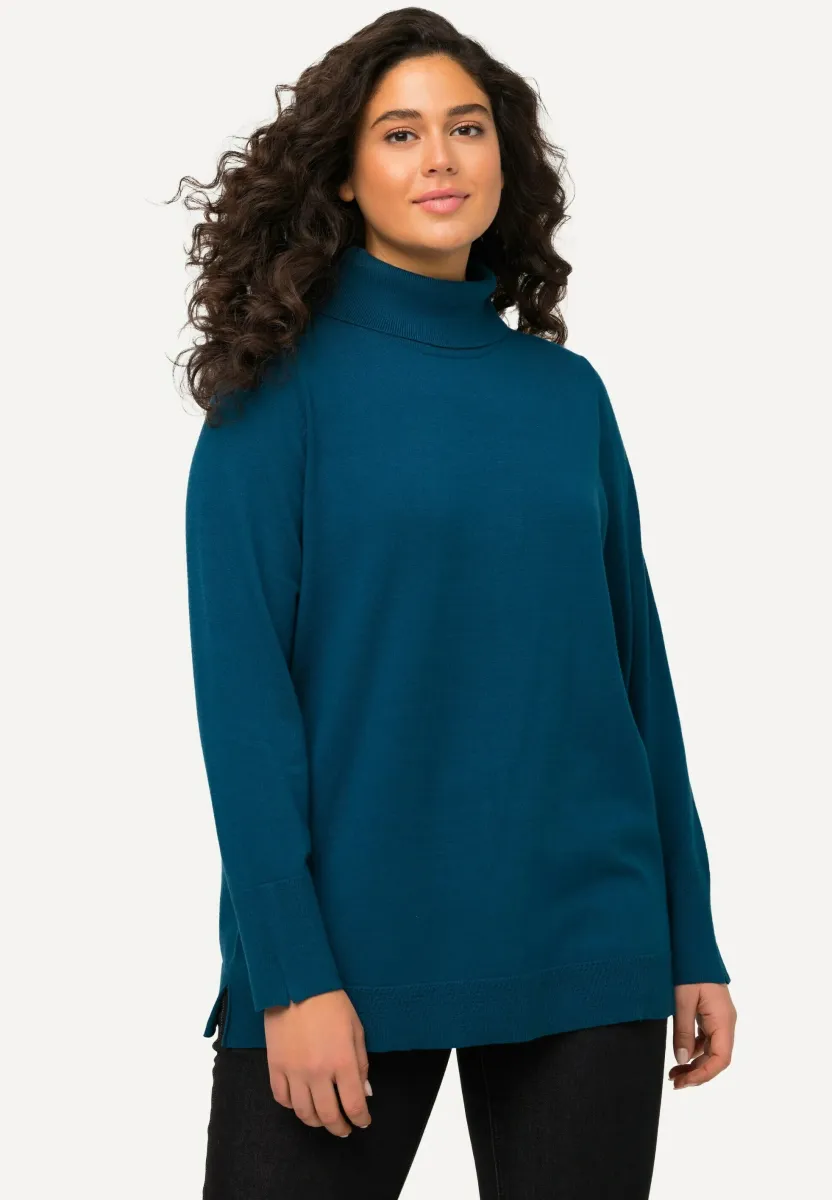 ROLLKRAGEN BÜNDCHEN - Strickpullover - blue green