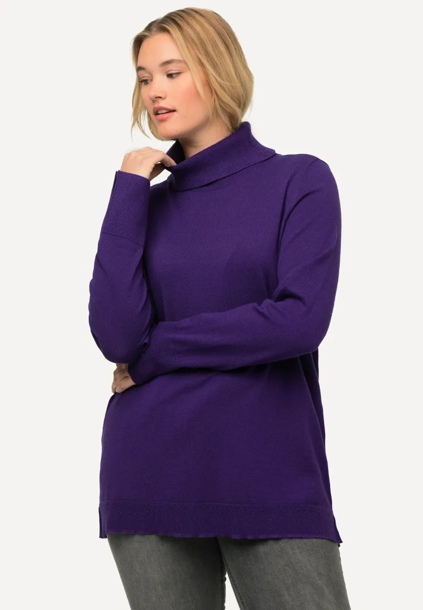 ROLLKRAGEN BÜNDCHEN - Strickpullover - tiefes violett