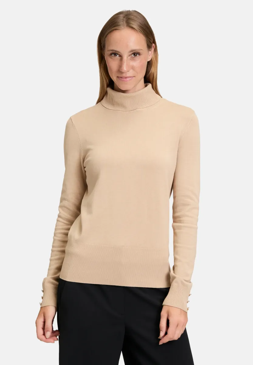 ROLLKRAGEN - Strickpullover - beige
