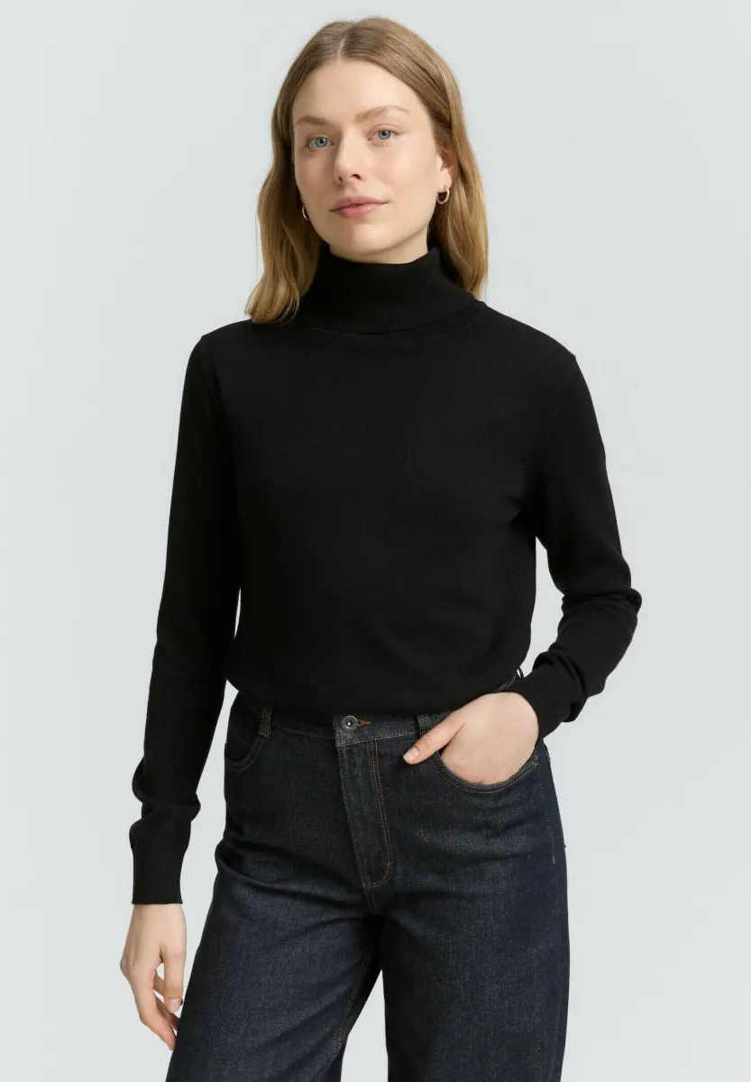ROLLKRAGEN - Strickpullover - deep black