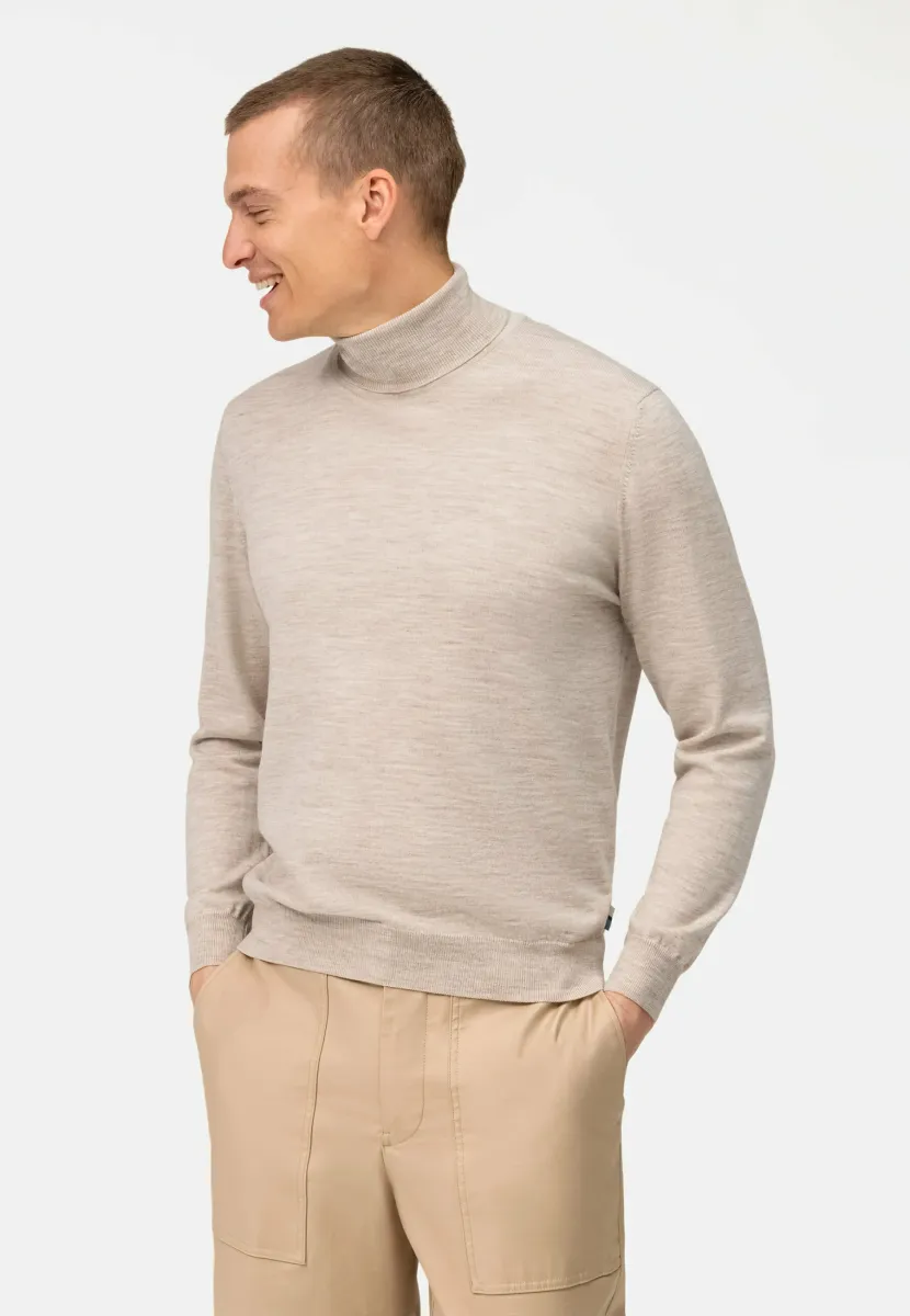 ROLLKRAGEN - Strickpullover - hellbeige