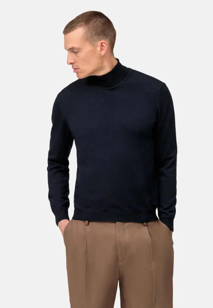 ROLLKRAGEN - Strickpullover - marine