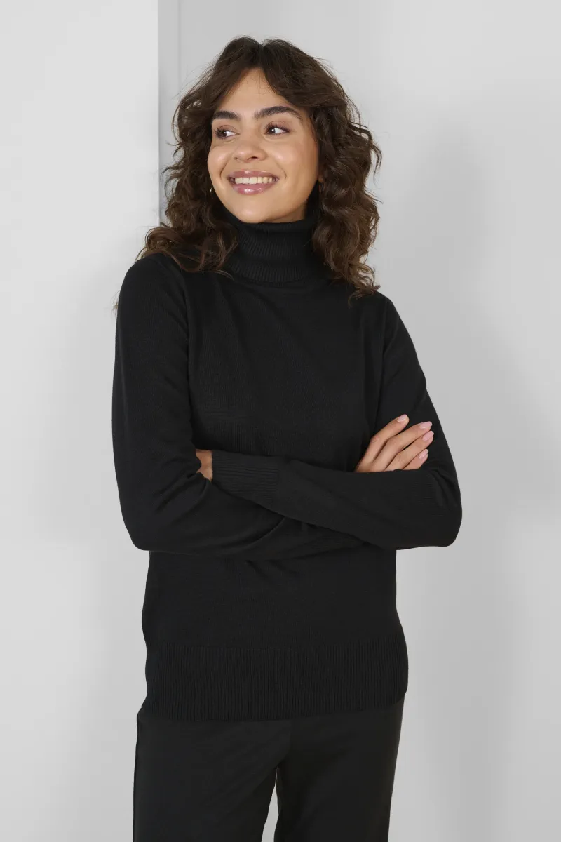 ROLLNECK - Strickpullover - black