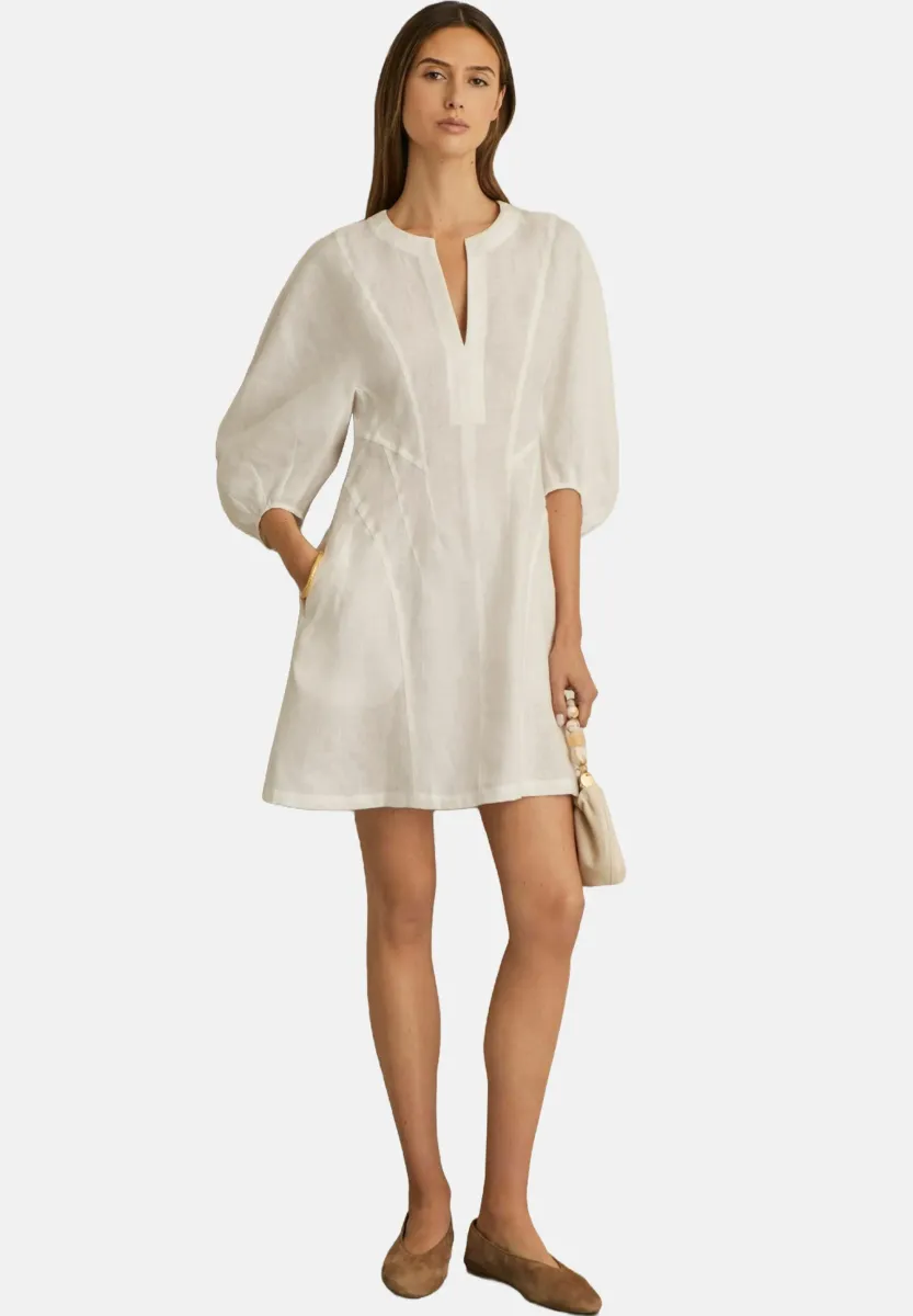 ROMI BALLOON SLEEVE MINI  - Freizeitkleid - ivory