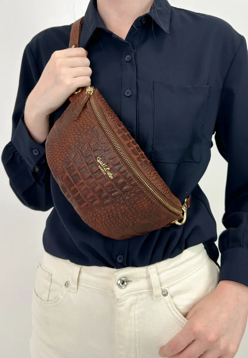 ROSAMONDE - Gürteltasche - braun (struktur)