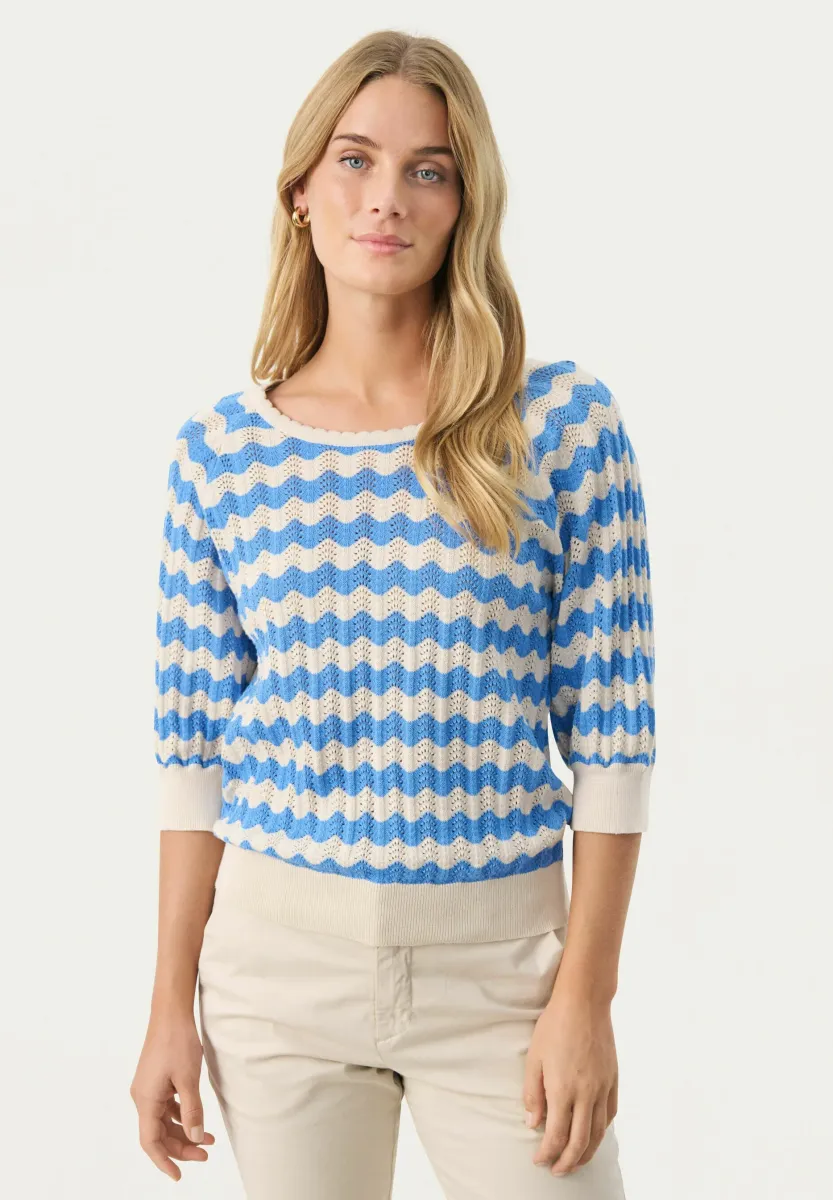 ROSINE - Strickpullover - whitecap marina pointelle
