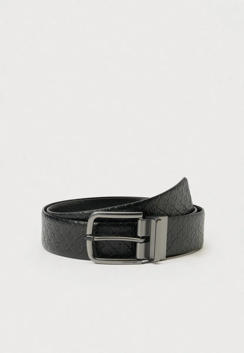 ROUND BUCKLE SMOOTH - Gürtel - black/gunmetal-coloured