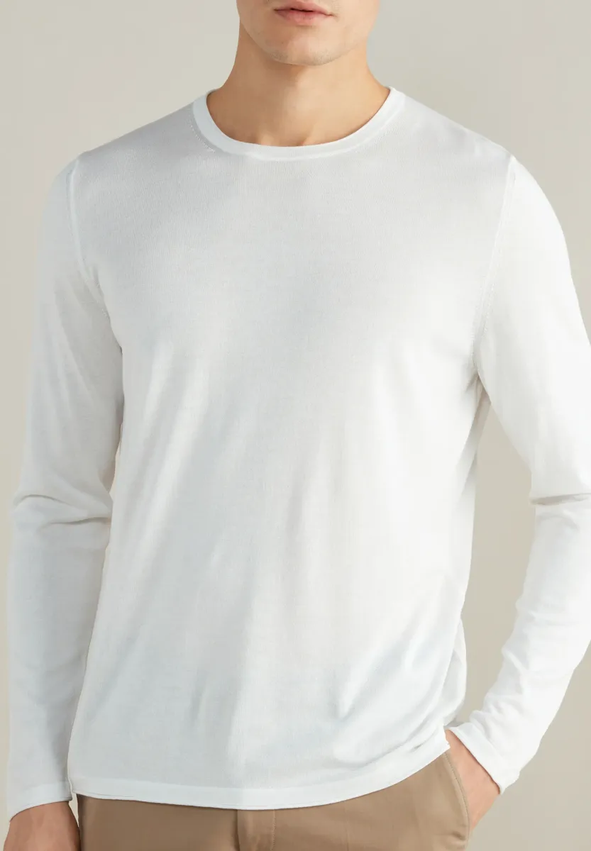 ROUND NECK - Strickpullover - bianco