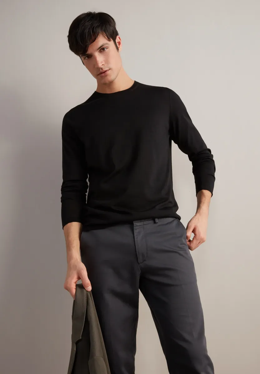 ROUND NECK - Strickpullover - Black