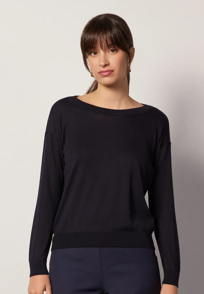 ROUND NECK - Strickpullover - Blue
