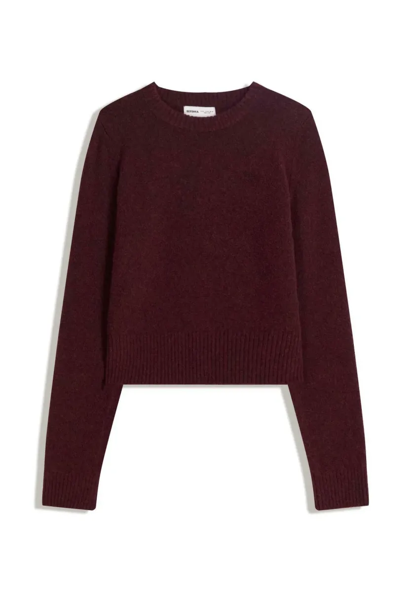 ROUND NECK - Strickpullover - dark red
