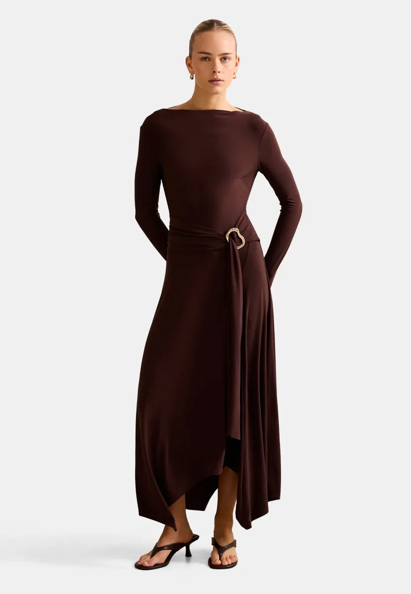 ROXANNA HANKY BELTED - Etuikleid - chocolate