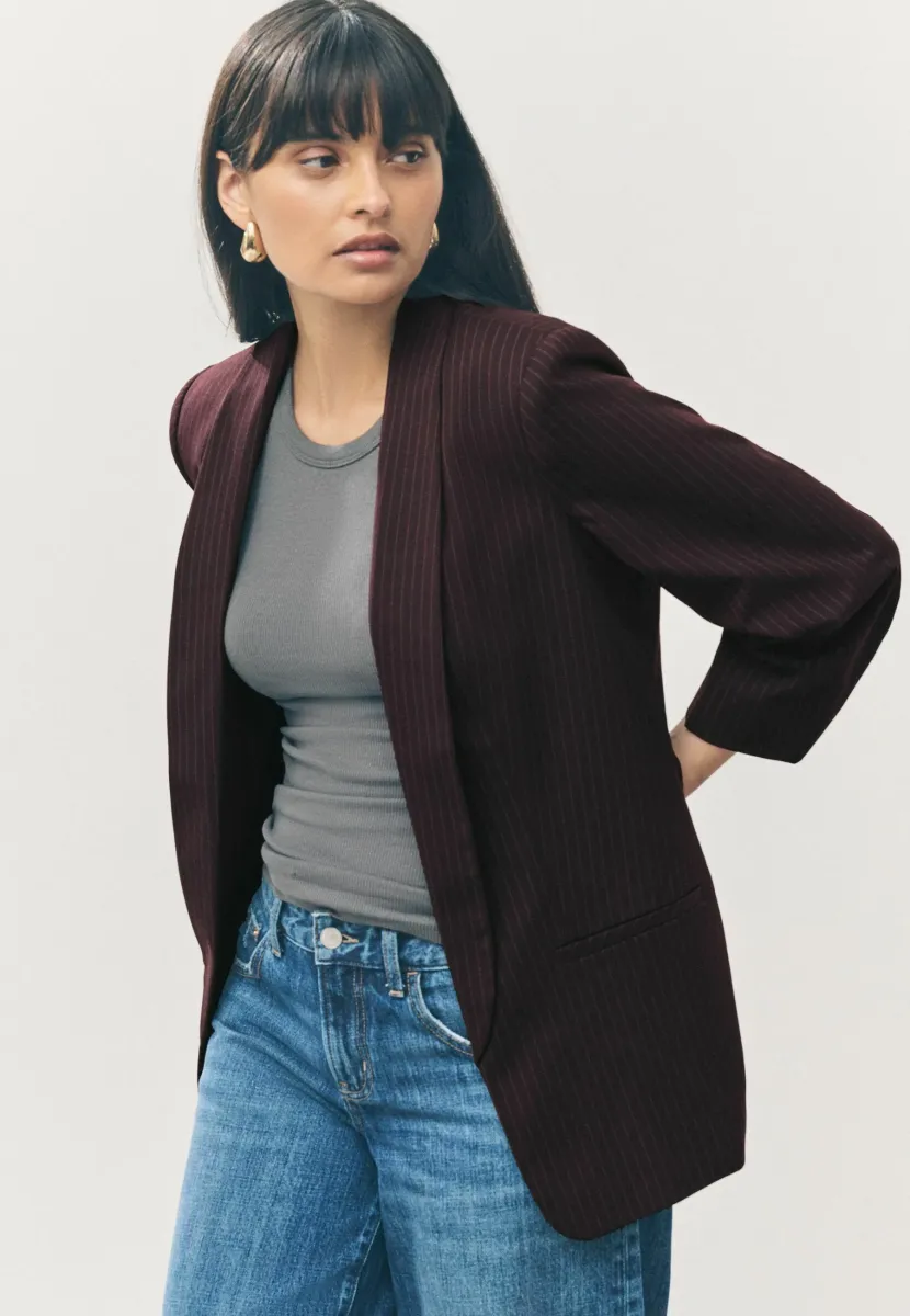 RUCHED  - Blazer - burgundy striped