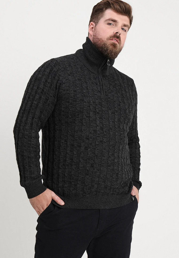 RUFUS - Strickpullover - charcoal mix