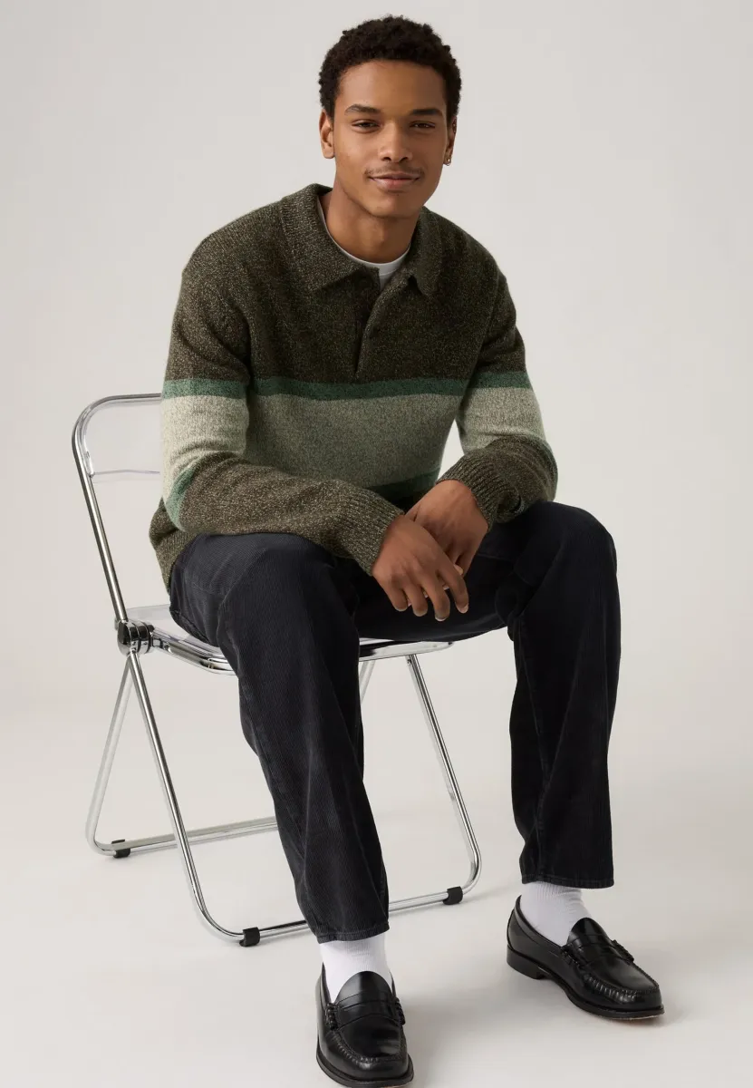 RUGBY - Strickpullover - orson stripe bracken heather