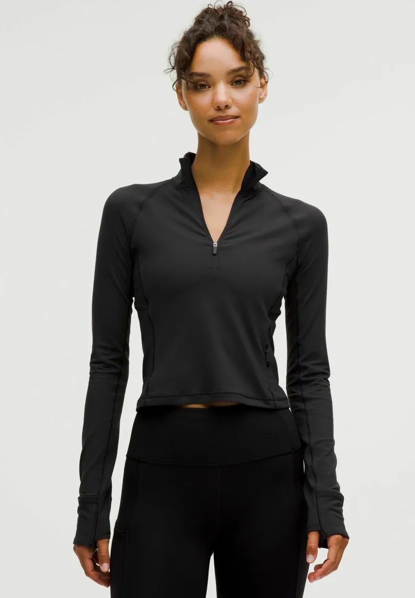 RULU RUN CROPPED HALF  - Langarmshirt - black